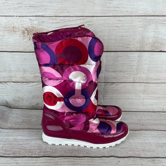 Coach Jolt Signature Puff Womens Sz 10B Snow Boots Pink Purple - Picture 4 of 9